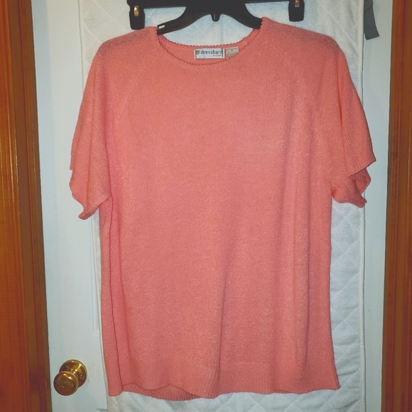Dress Barn Tops - Dressbarn 2X peachy pink short sleeve sweater top